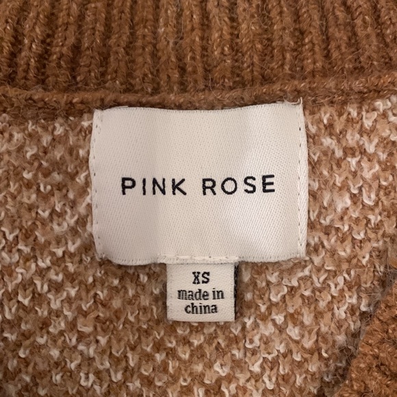 Pink Rose Brown Argyle Knit Vest - Picture 2 of 4
